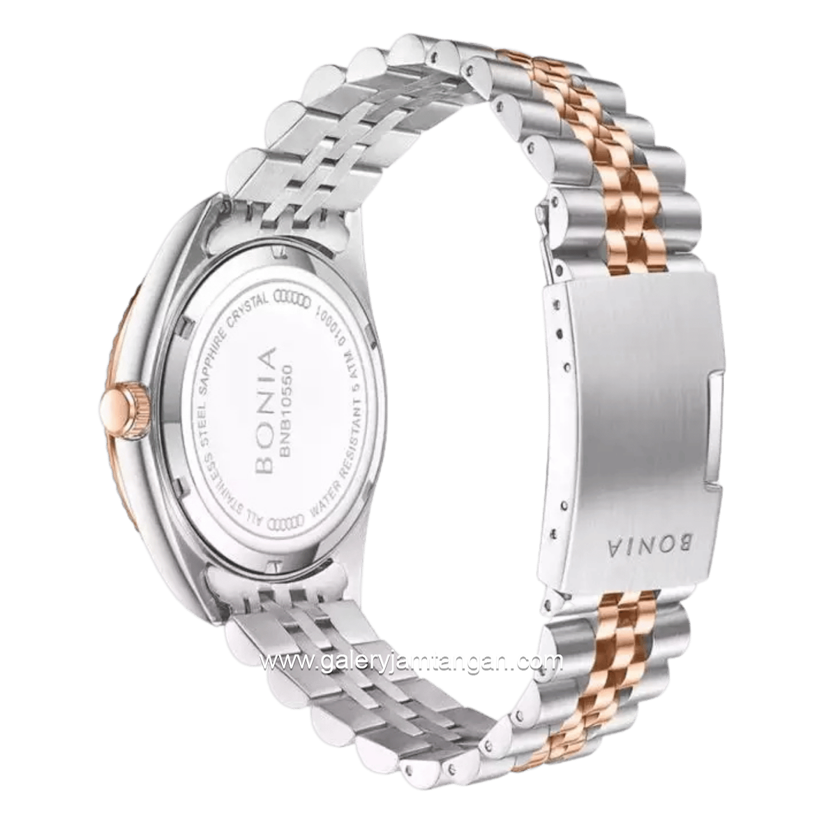 BONIA BNB10550-5642 Silver Rosegold Dial Brown Stainless Steel Strap
