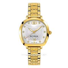 BONIA BNB10765-2217 Gold Dial Silver Stainless Steel Strap