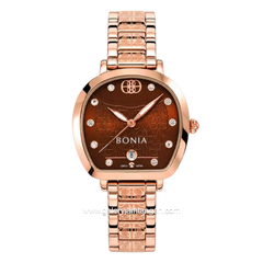 BONIA BNB10765-2547 Rosegold Dial Brown Stainless Steel Strap