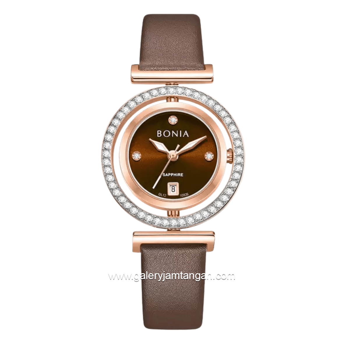 BONIA ELEGANCE B10926-2547S Brown Rosegold Dial Brown Leather Strap