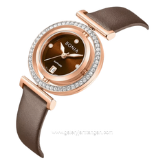 BONIA ELEGANCE B10926-2547S Brown Rosegold Dial Brown Leather Strap