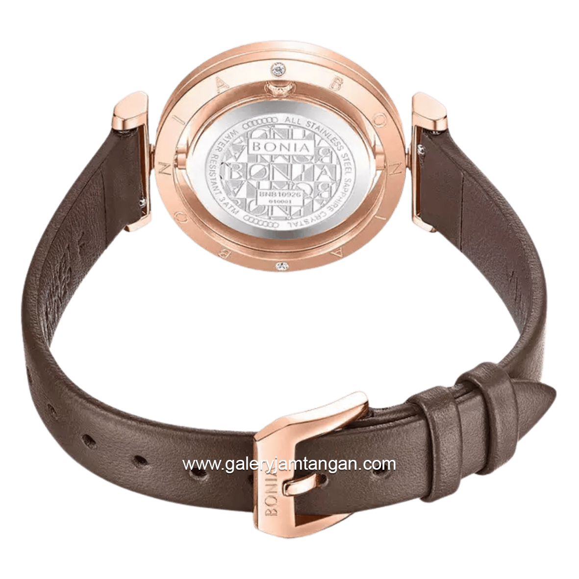 BONIA ELEGANCE B10926-2547S Brown Rosegold Dial Brown Leather Strap