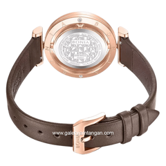 BONIA ELEGANCE B10926-2547S Brown Rosegold Dial Brown Leather Strap