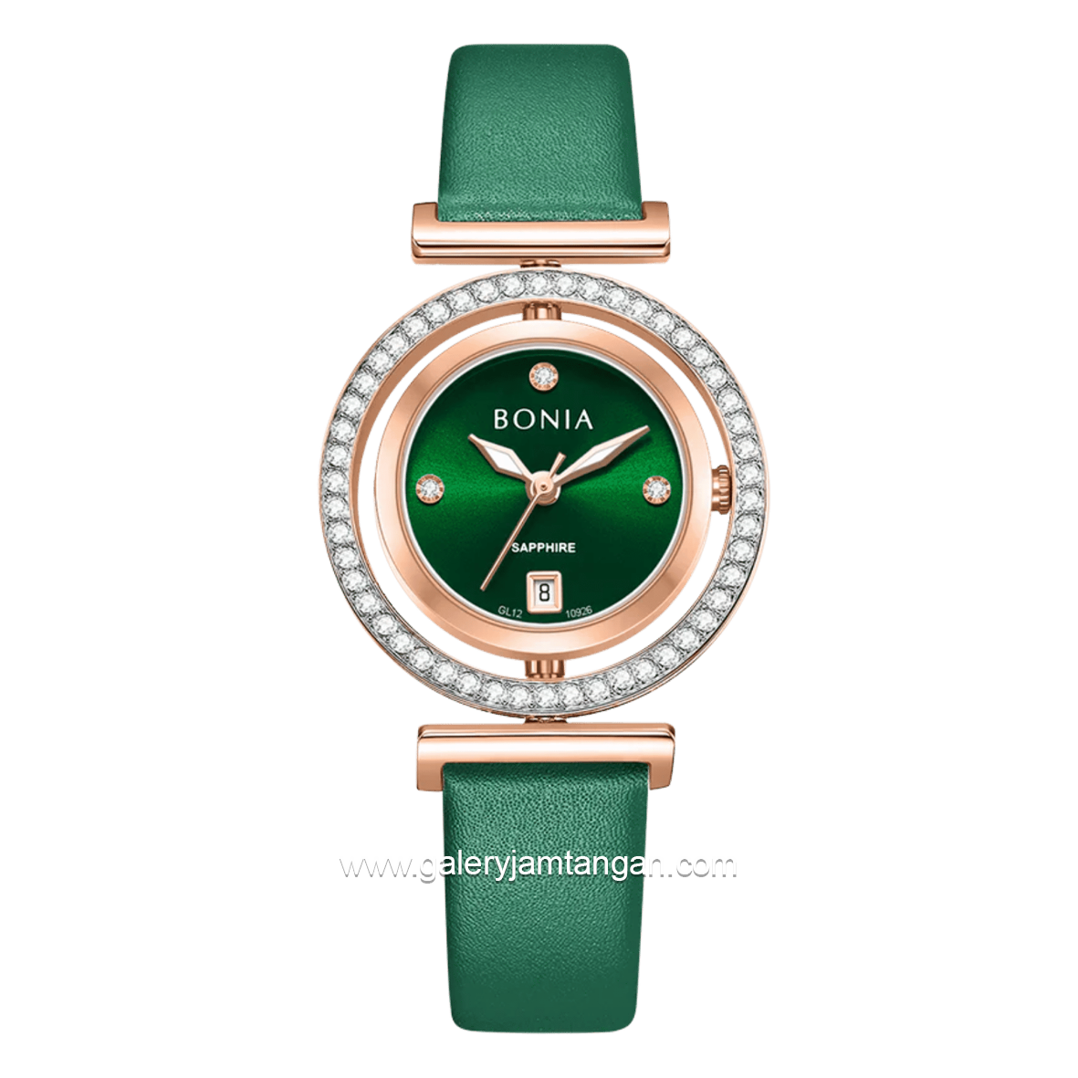 BONIA ELEGANCE BNB10926-2597S Green Rosegold Leather Strap