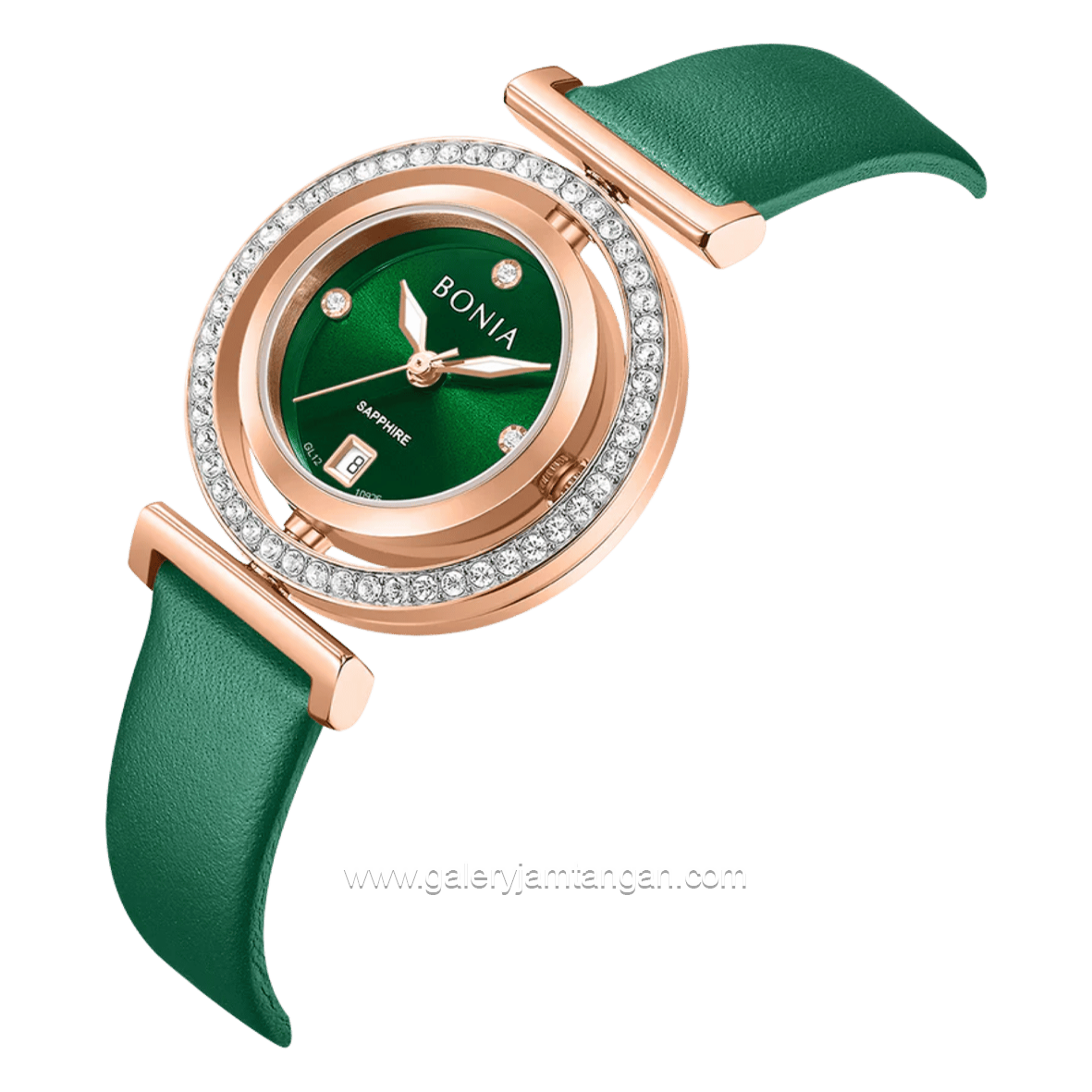 BONIA ELEGANCE BNB10926-2597S Green Rosegold Leather Strap