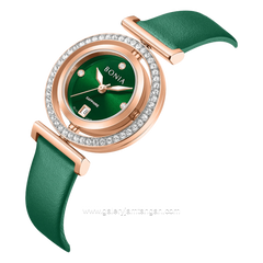 BONIA ELEGANCE BNB10926-2597S Green Rosegold Leather Strap