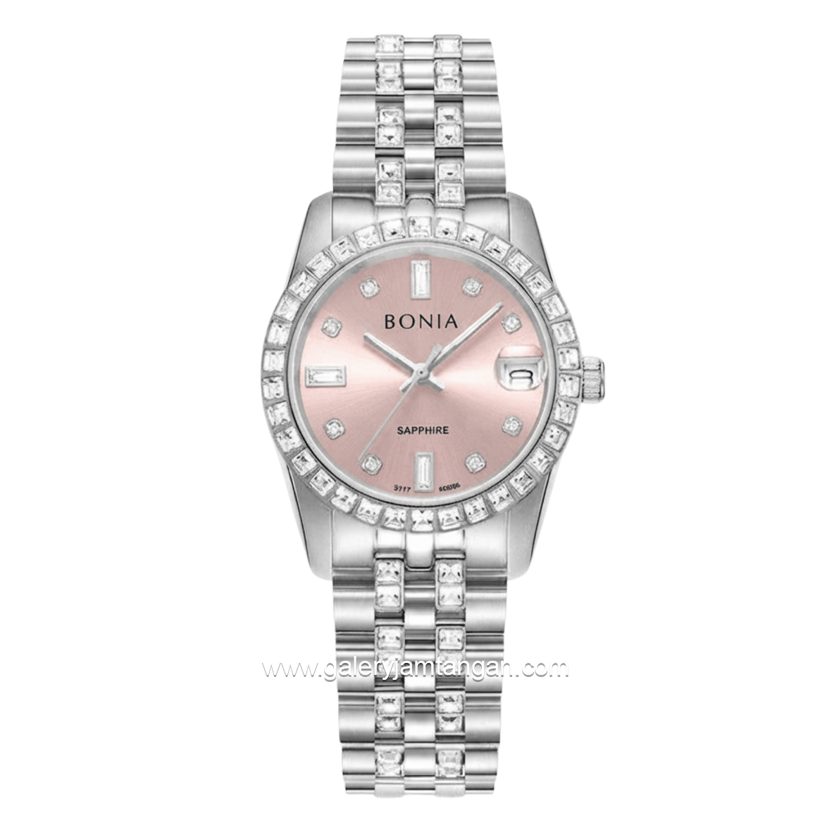 BONIA BNB10950-3377S Silver Dial Pink Stainless Steel Strap