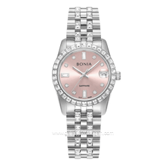 BONIA BNB10950-3377S Silver Dial Pink Stainless Steel Strap