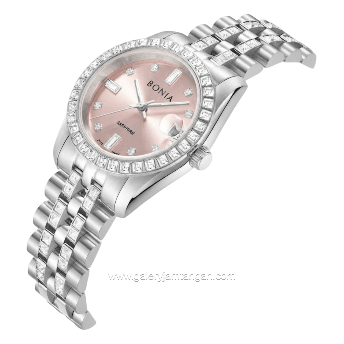 BONIA BNB10950-3377S Silver Dial Pink Stainless Steel Strap