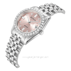 BONIA BNB10950-3377S Silver Dial Pink Stainless Steel Strap