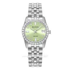 BONIA BNB10950-3397S Silver Dial Green Stainless Steel Strap