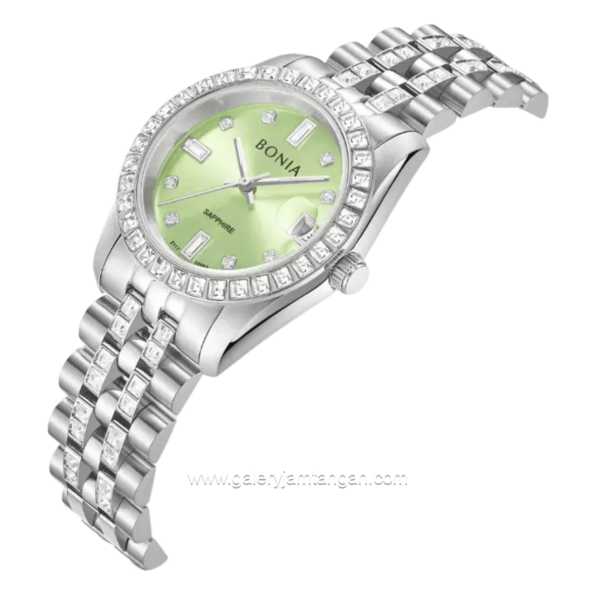 BONIA BNB10950-3397S Silver Dial Green Stainless Steel Strap