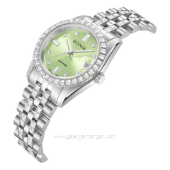 BONIA BNB10950-3397S Silver Dial Green Stainless Steel Strap