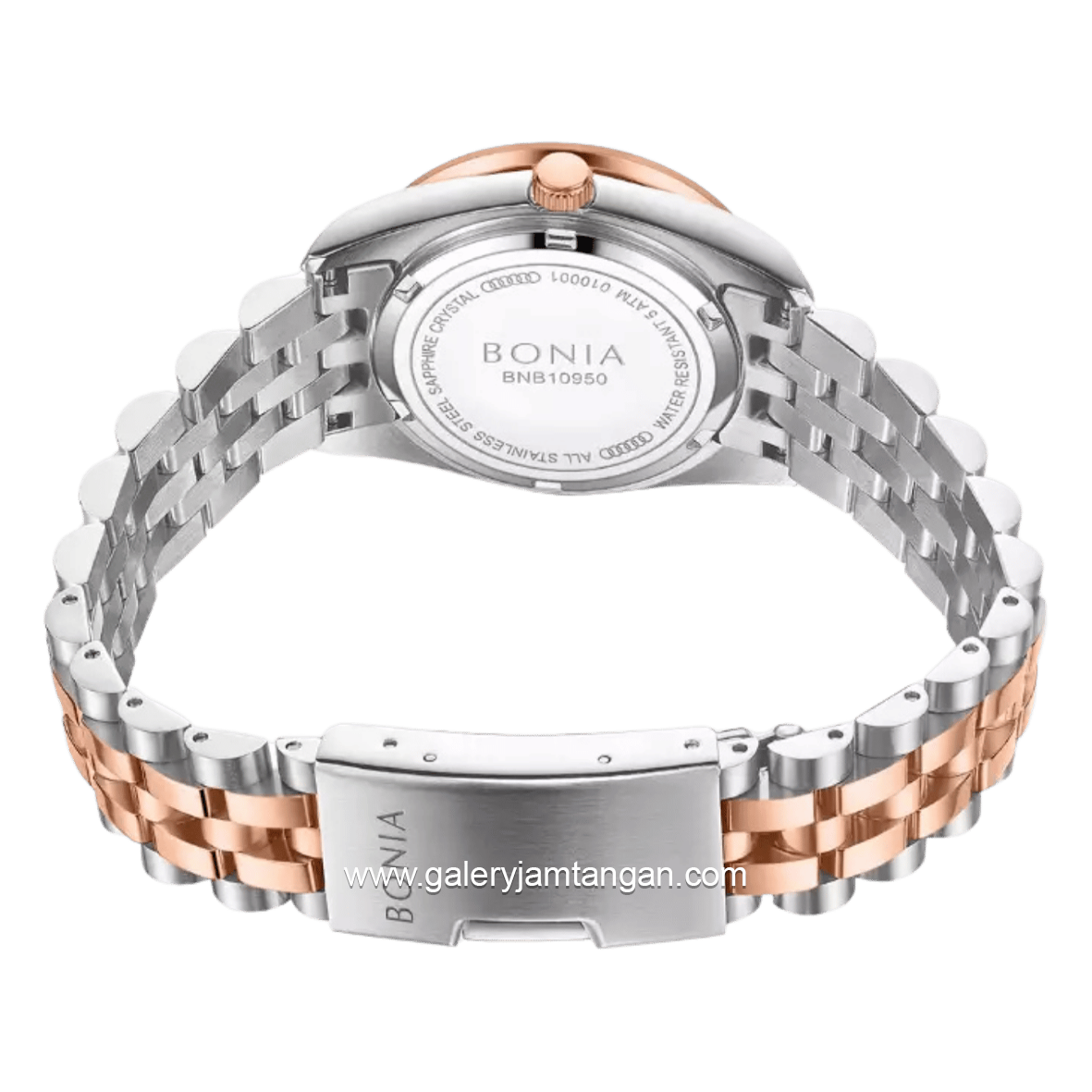 BONIA BNB10950-3647S Silver Rosegold Dial Brown Stainless Steel Strap