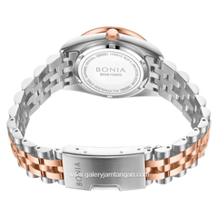 BONIA BNB10950-3697S Silver Combi Rosegold Dial Green Stainless Steel Strap
