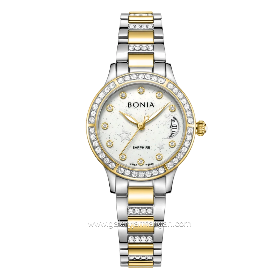 BONIA BNB10960-2117S Silver Combi Gold Dial White Stainless Steel Strap