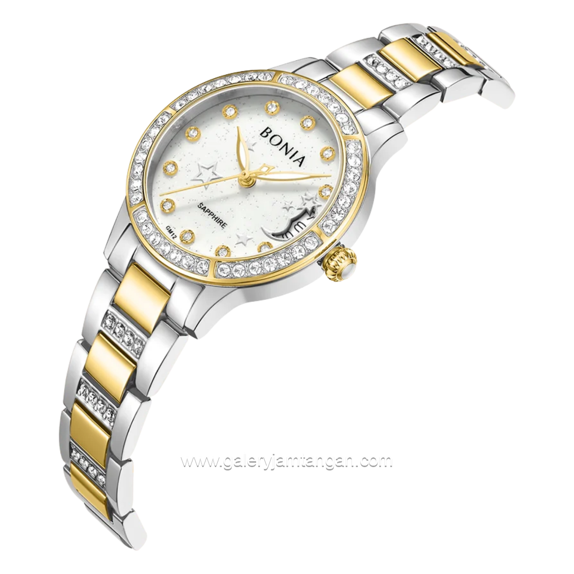 BONIA BNB10960-2117S Silver Combi Gold Dial White Stainless Steel Strap