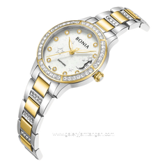 BONIA BNB10960-2117S Silver Combi Gold Dial White Stainless Steel Strap