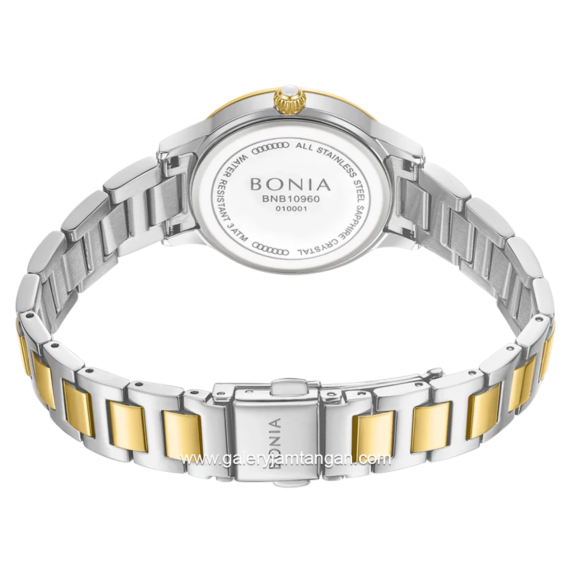 BONIA BNB10960-2117S Silver Combi Gold Dial White Stainless Steel Strap