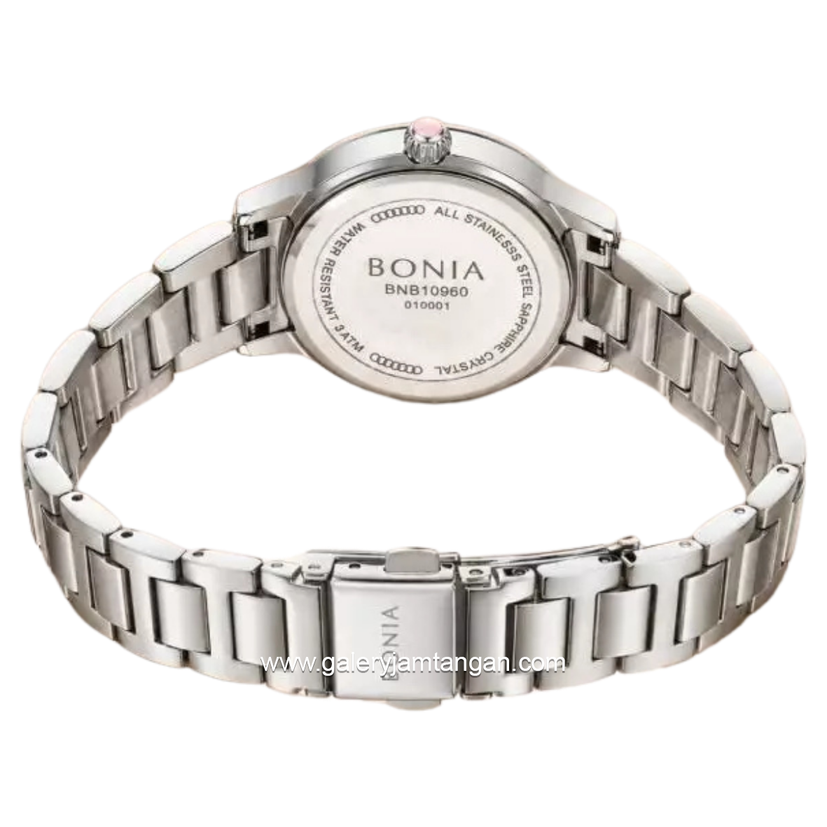 BONIA BNB10960-2377S Silver Dial Pink Stainless Steel Strap