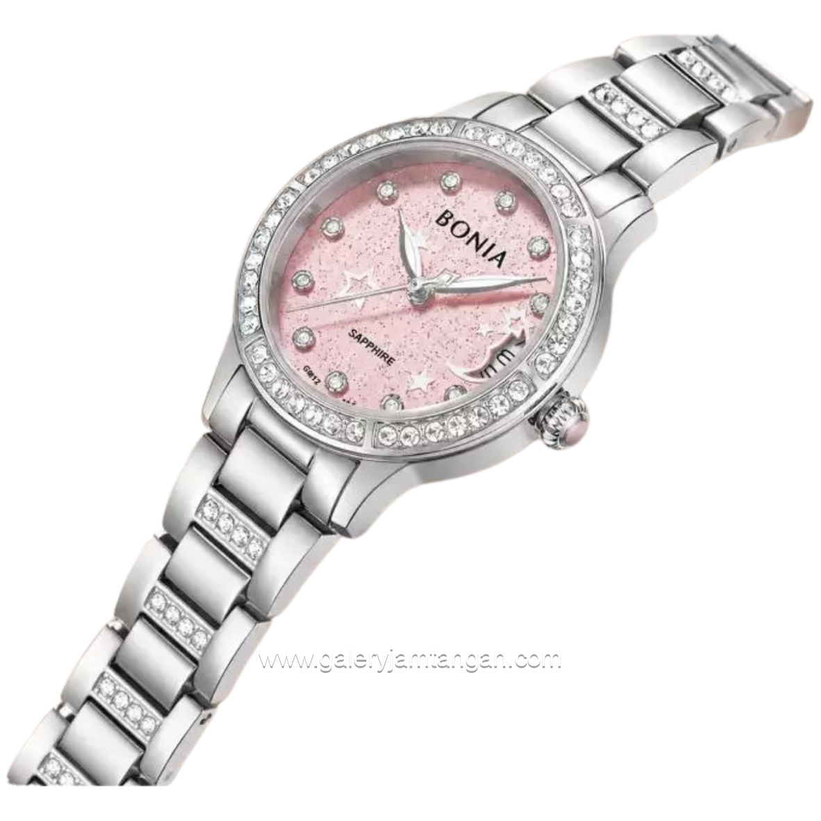 BONIA BNB10960-2377S Silver Dial Pink Stainless Steel Strap