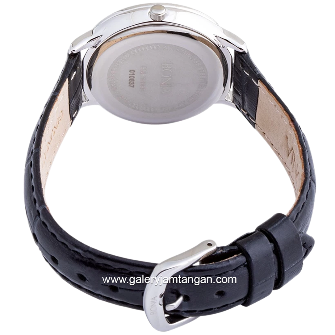 BONIA BNB10090-2355SB Dial White Leather Strap