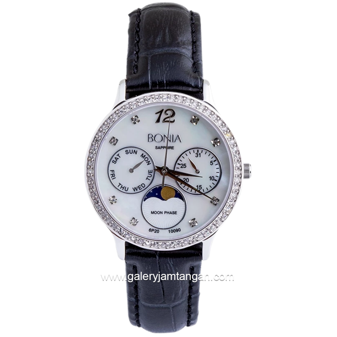 BONIA BNB10090-2355SB Dial White Leather Strap