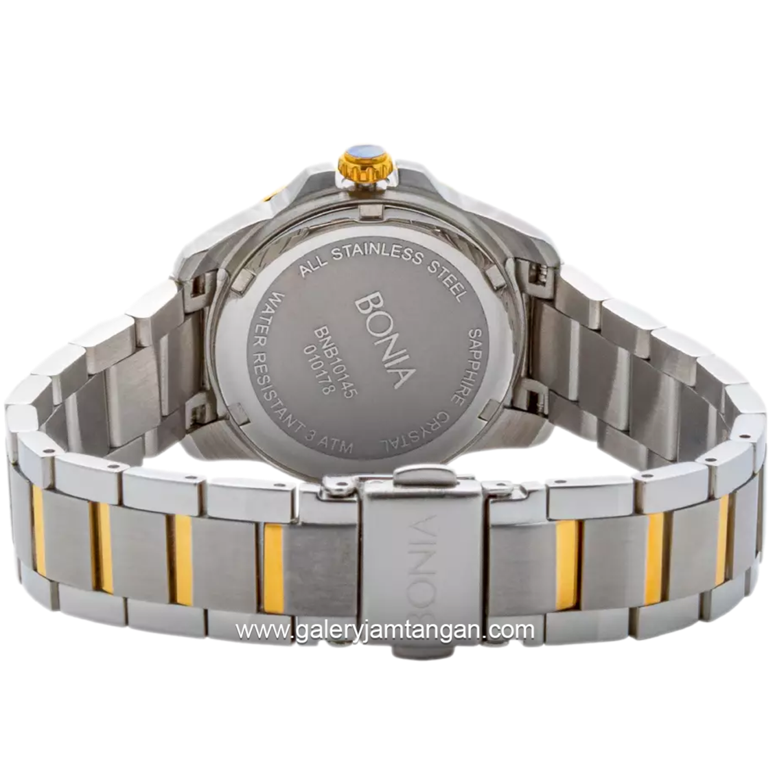 BONIA BNB10145-2135S Silver Dial Black With Swarovski Crystal Stainless Steel