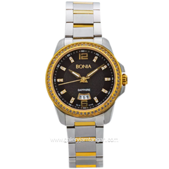 BONIA BNB10145-2135S Silver Dial Black With Swarovski Crystal Stainless Steel