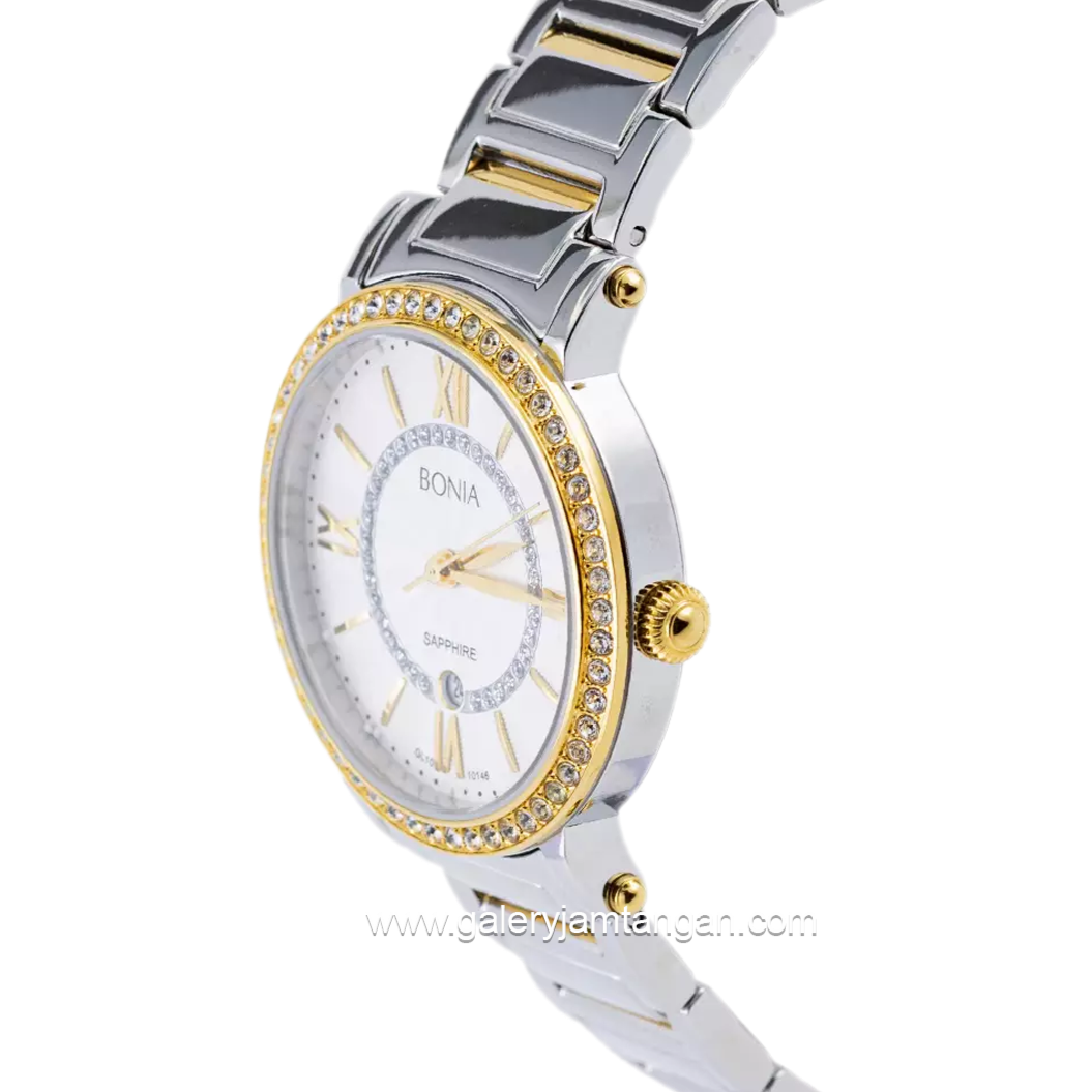 BONIA BNB10146-2113S Silver Dial White MOP Watch Women's Stainles Steel