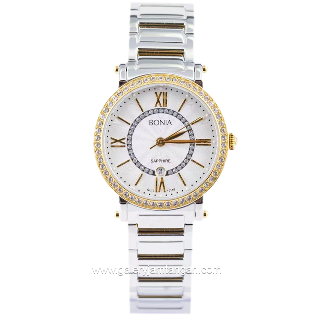 BONIA BNB10146-2113S Silver Dial White MOP Watch Women's Stainles Steel