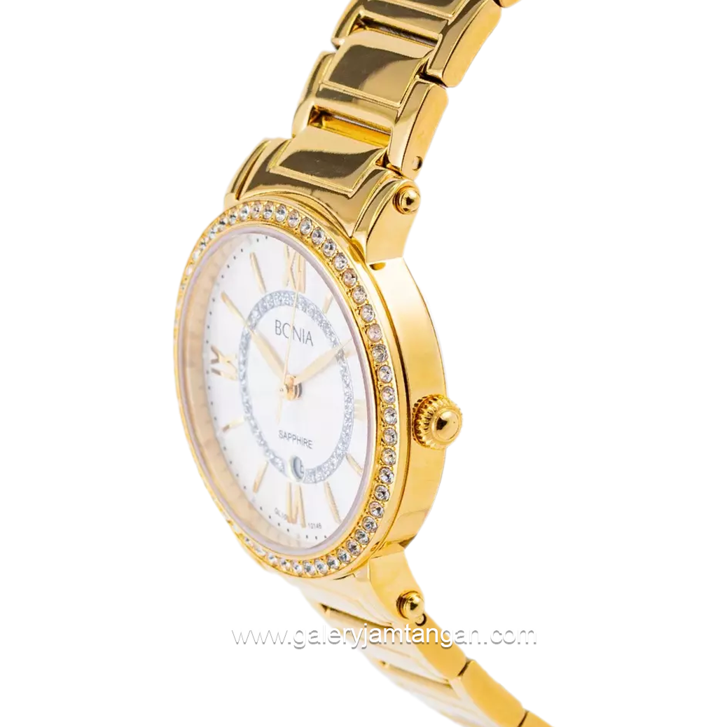 BONIA BNB10146-2213S Gold Dial White MOP Stainless Steel
