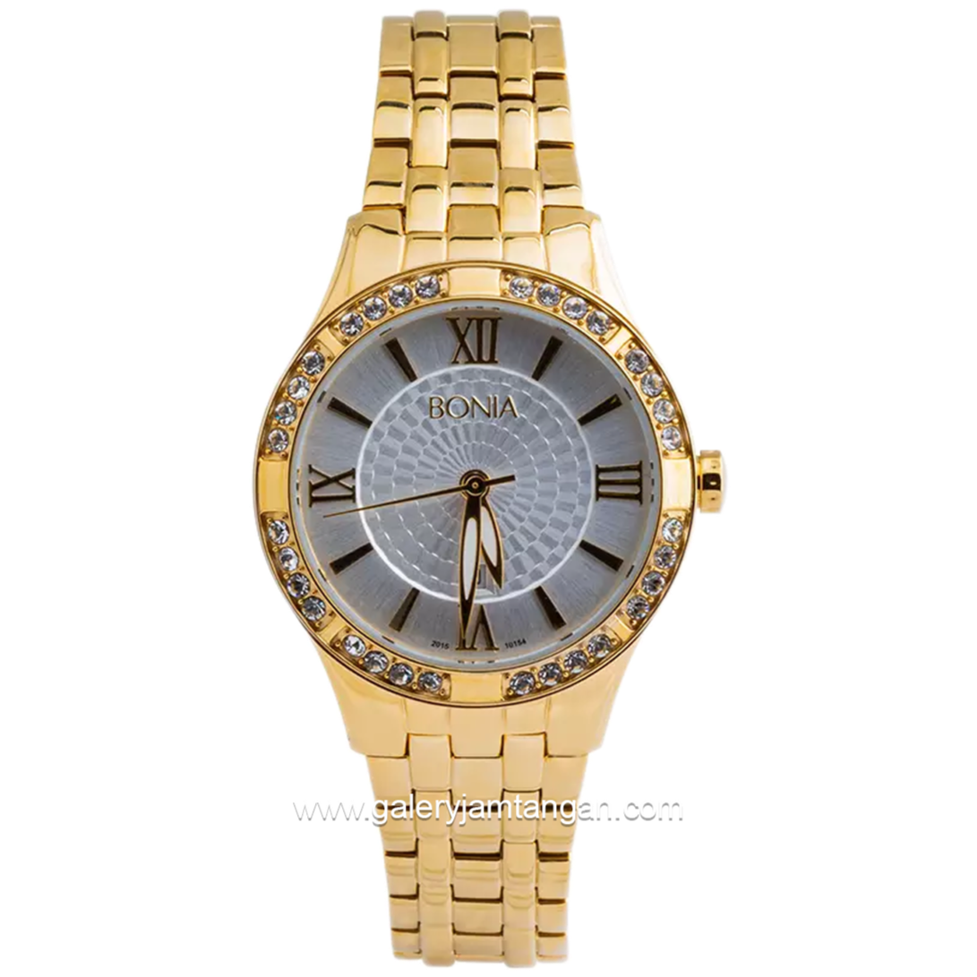 BONIA BNB10154-2213S Gold Dial White Stainless Steel