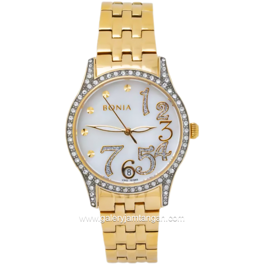 BONIA BNB10196-2255S Gold Dial White MOP Stainless Steel