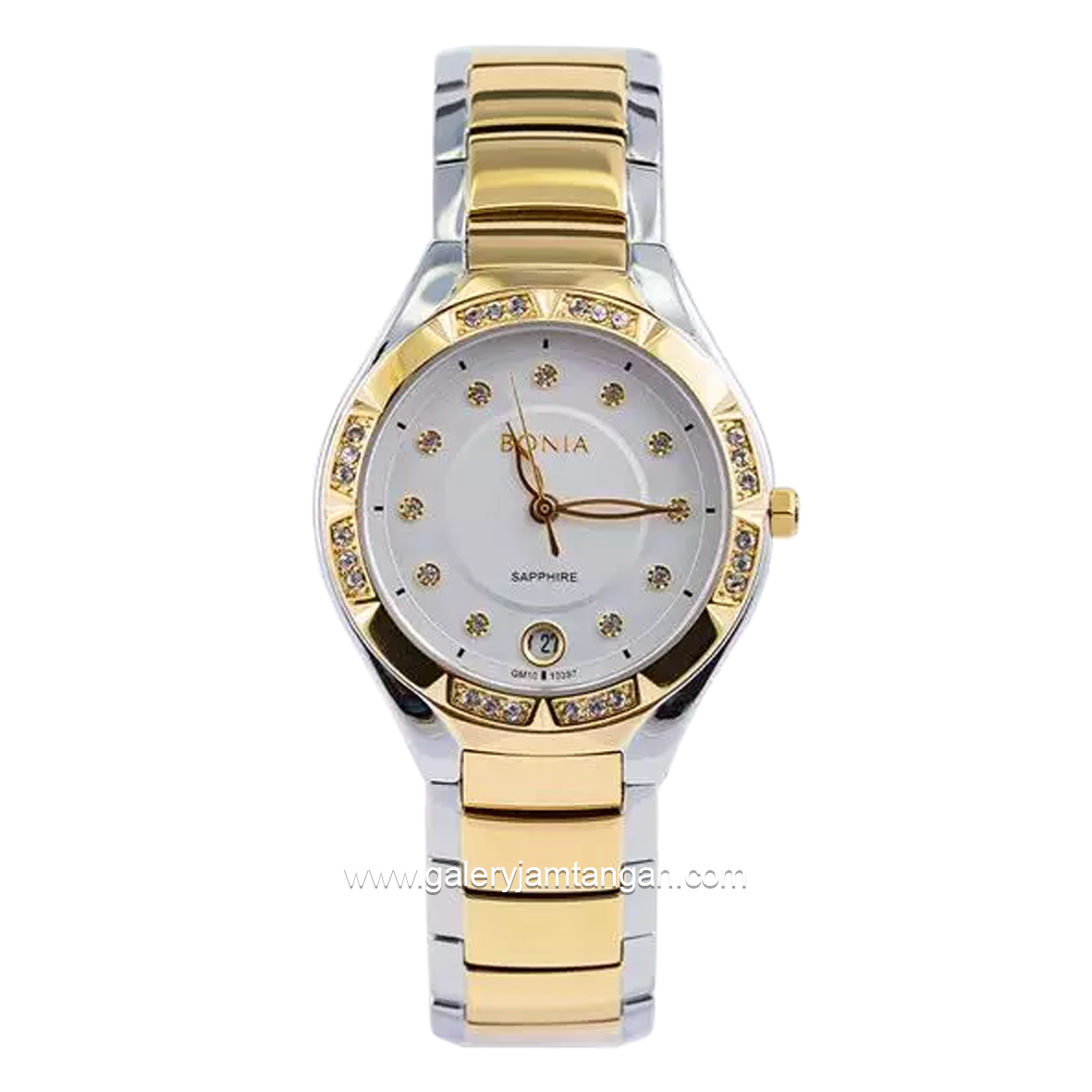 BONIA BNB10397-2117S Combination Silver Gold Dial White Sapphire Crystal Stainless Steel