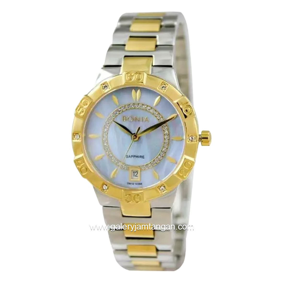 BONIA BNB10398-2152 Combination Silver Gold Sapphire Crystal Stainless Steel