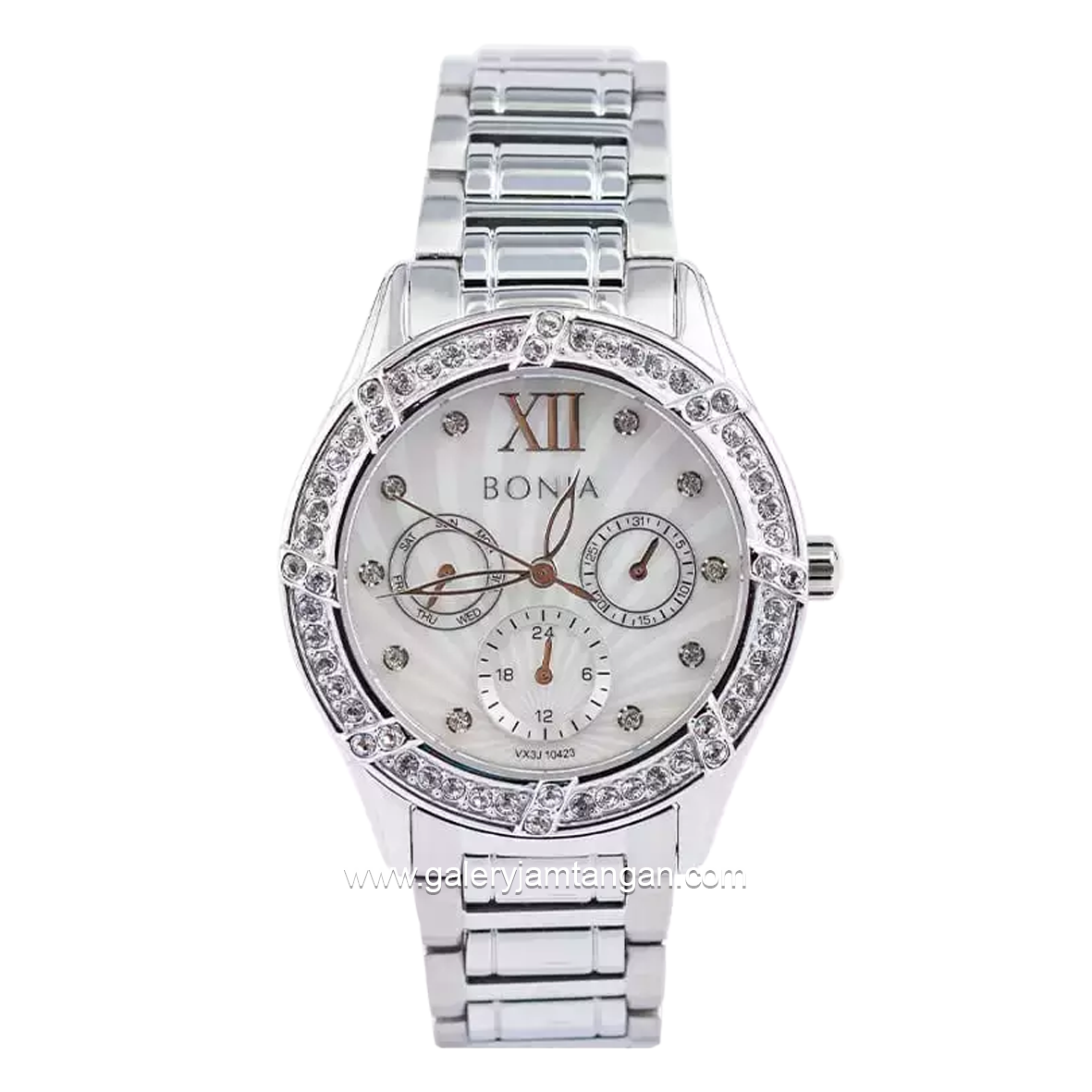 BONIA BNB10423-2353S Silver Dial White Stainless Steel