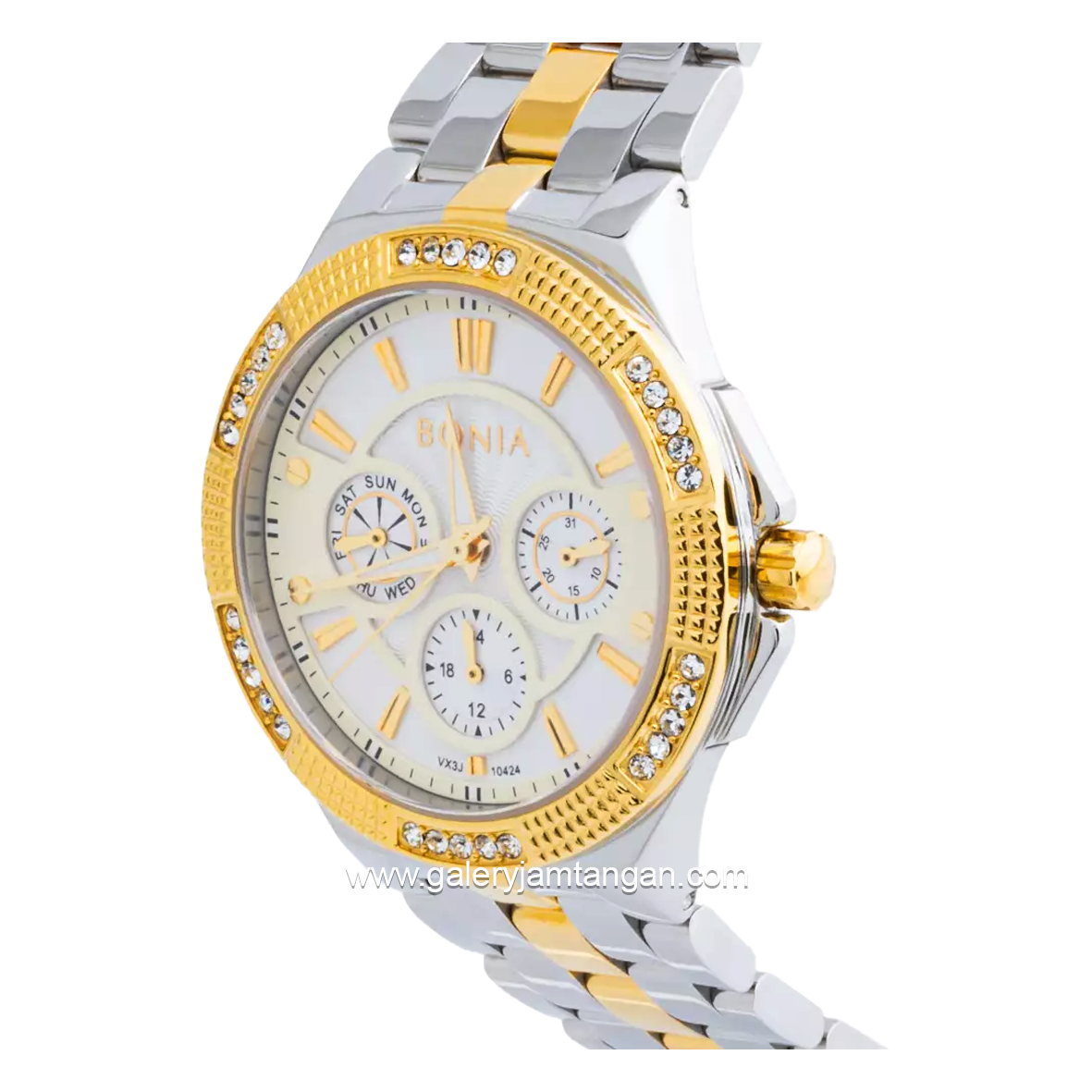 BONIA BNB10424-2112S Combination Silver Gold Dial White Stainless Steel