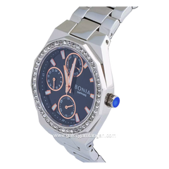 BONIA BNB10438-2332S Silver Dial Black Sapphire Crystal Stainless Steel