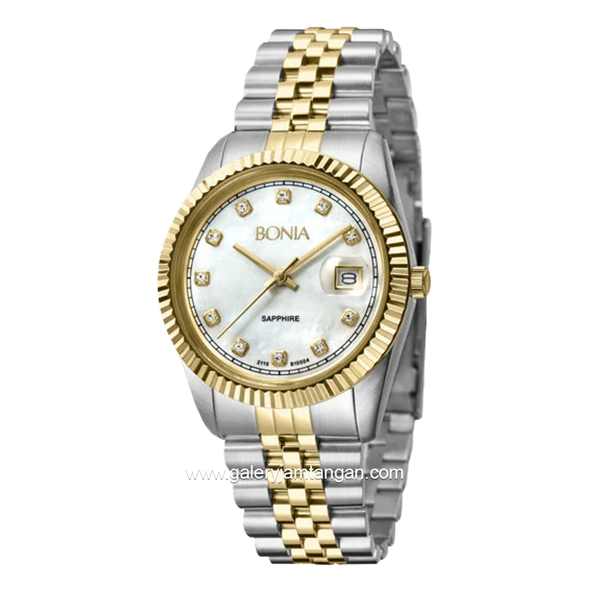 BONIA BNB10550-1157 Combination Silver Gold Dial White Stainless Steel