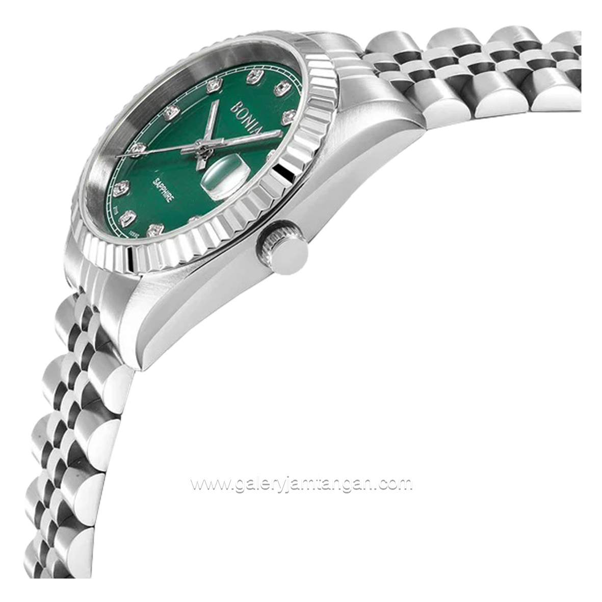 BONIA BNB10550-3397 Women's Watches Silver Dial Green Stainless Steel
