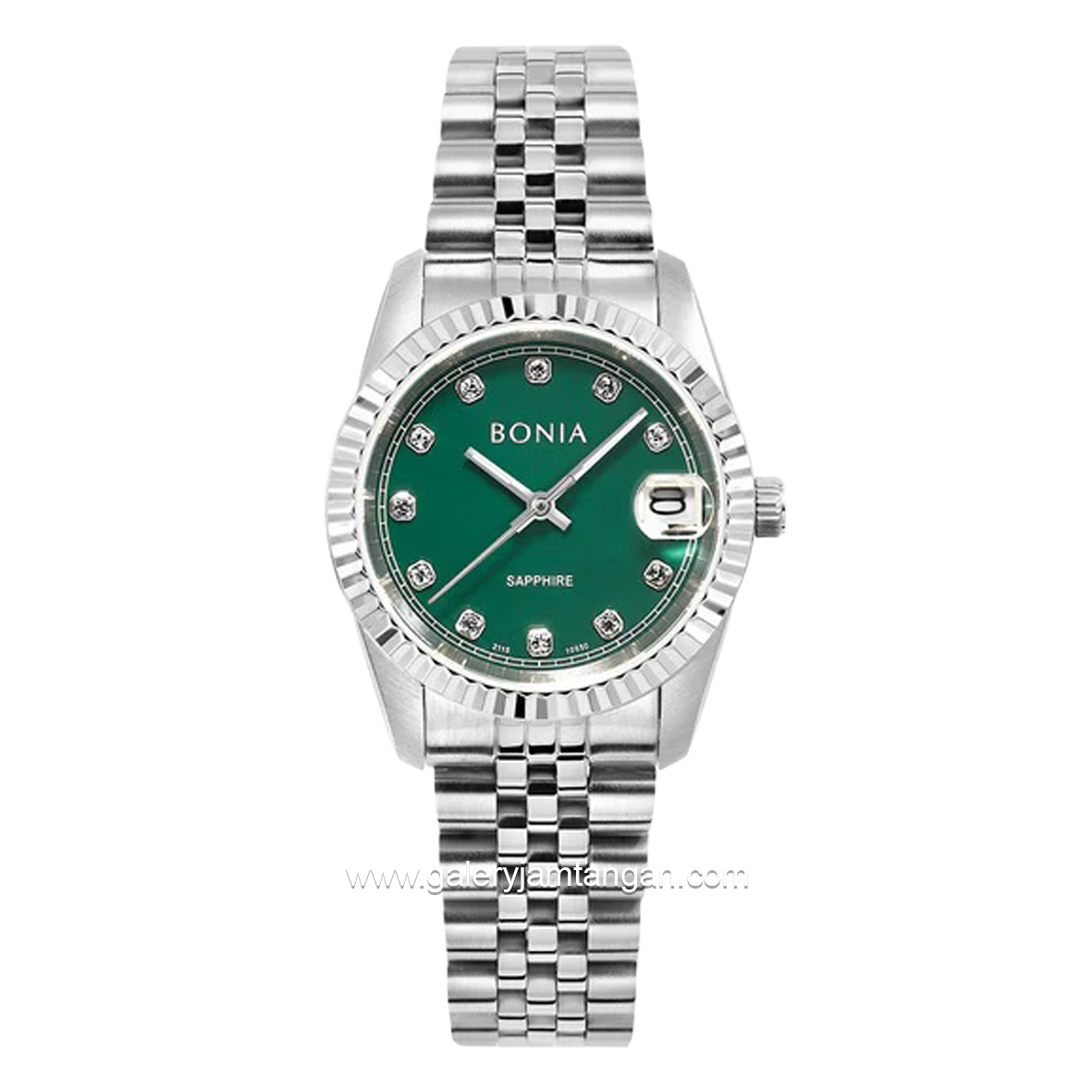 BONIA BNB10550-3397 Women's Watches Silver Dial Green Stainless Steel