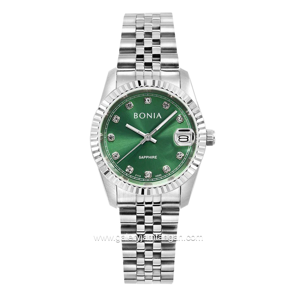 BONIA BNB10550-3398 Silver Dial Green Stainless Steel