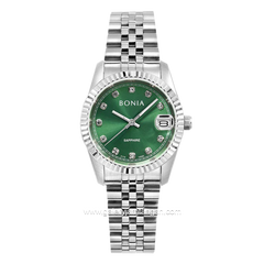 BONIA BNB10550-3398 Silver Dial Green Stainless Steel