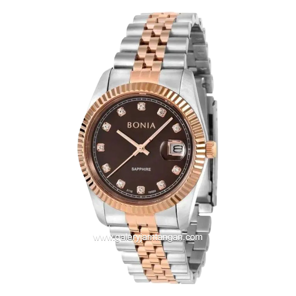 BONIA BNB10550-3647 Silver Rosegold Dial Brown Stainless Steel
