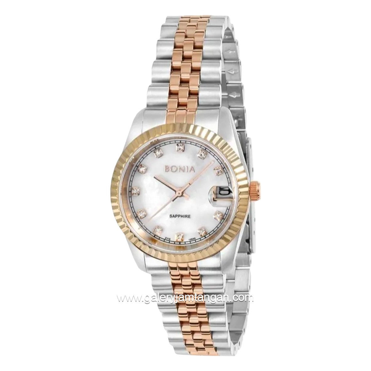 BONIA BNB10550-3657 Combination Silver Rosegold Dial White Stainless Steel