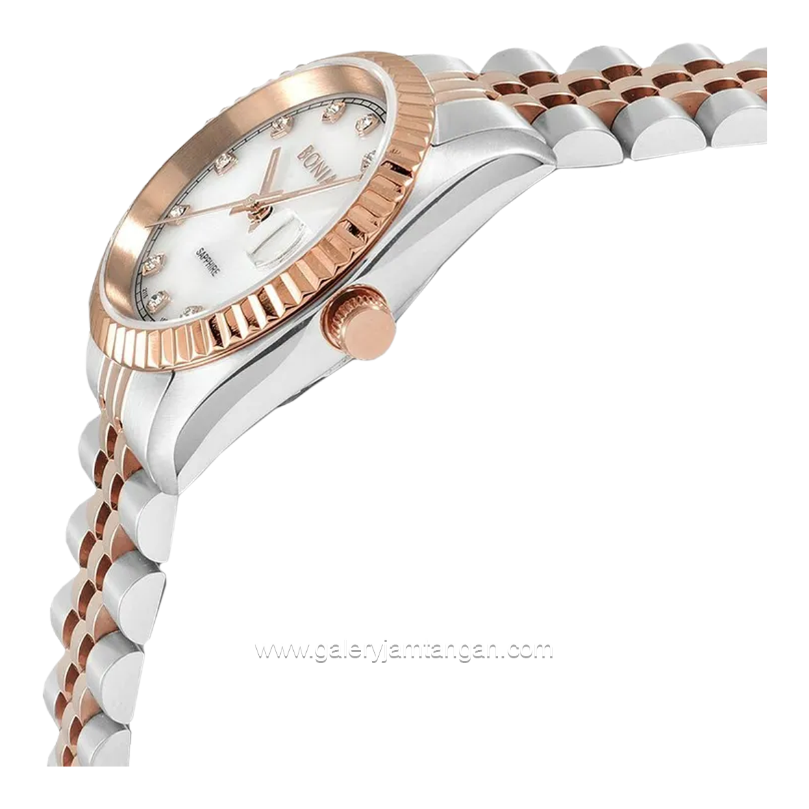BONIA BNB10550-3657 Combination Silver Rosegold Dial White Stainless Steel