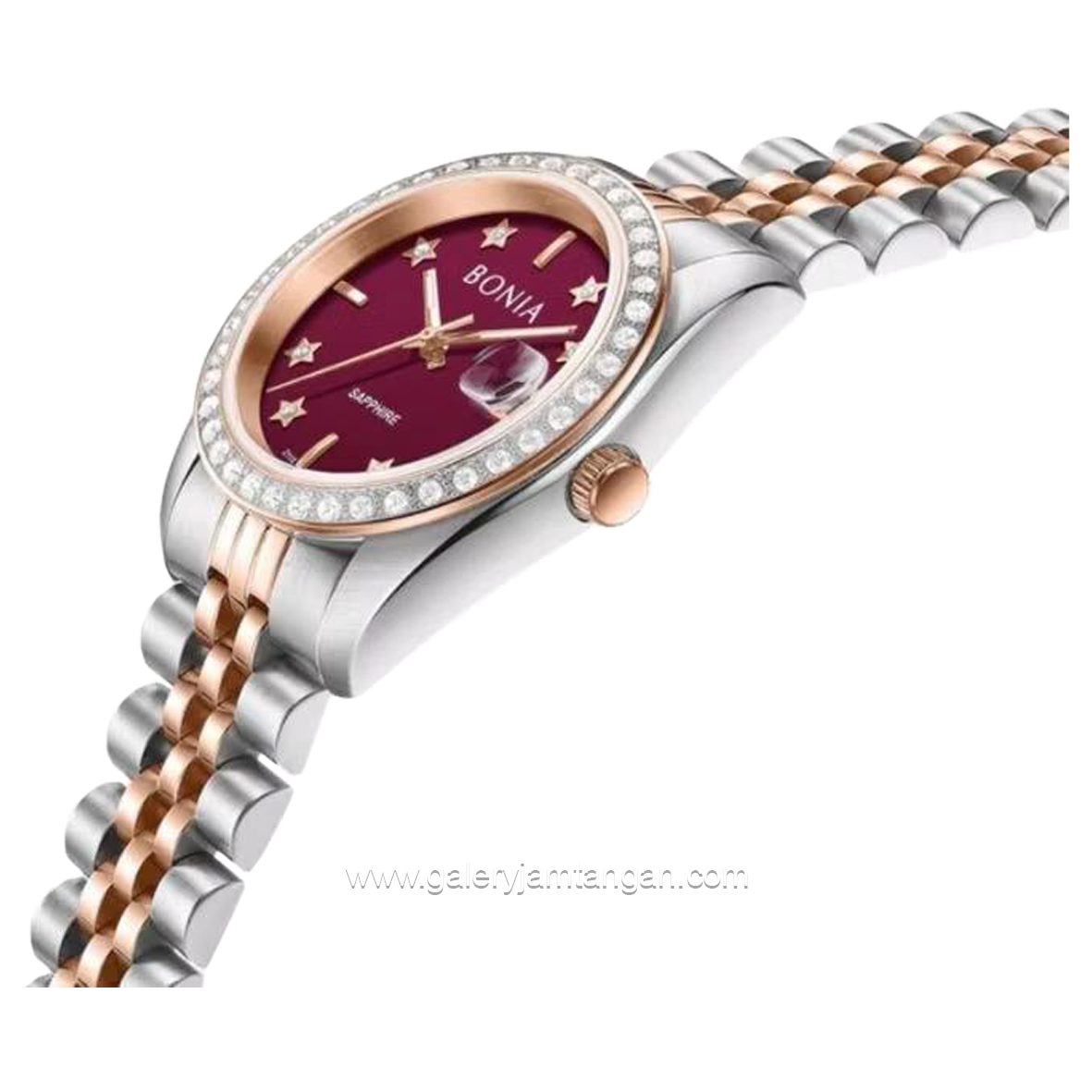 BONIA BNB10550-3669S Silver Dial Wine Red Stainless Steel