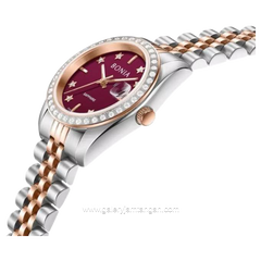 BONIA BNB10550-3669S Silver Dial Wine Red Stainless Steel