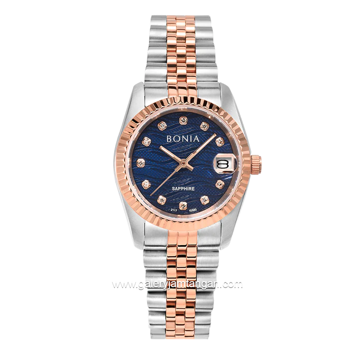 BONIA BNB10550-3687 Silver Rosegold Dial Navy Stainless Steel
